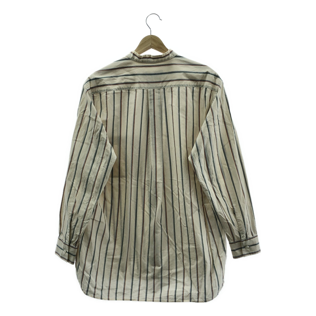 Cristaseya / クリスタセヤ | Mao Shirt / コットン ストライプ バンドカラーシャツ | S | メンズ