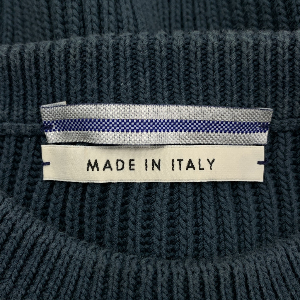 Cristaseya / クリスタセヤ | 2023SS | Cotton sweater with leather patch エルボーパッチ ニット | L | メンズ