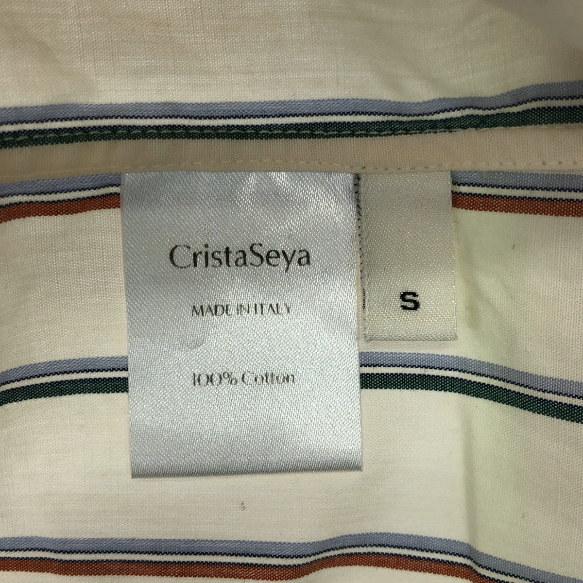Cristaseya / クリスタセヤ | Mao Shirt / コットン ストライプ バンドカラーシャツ | S | メンズ