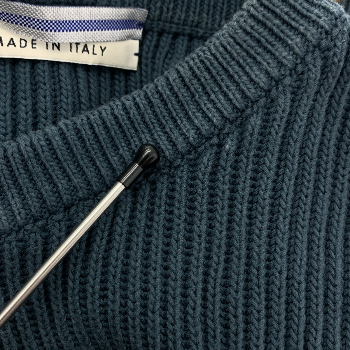 Cristaseya / クリスタセヤ | 2023SS | Cotton sweater with leather patch エルボーパッチ ニット | L | メンズ