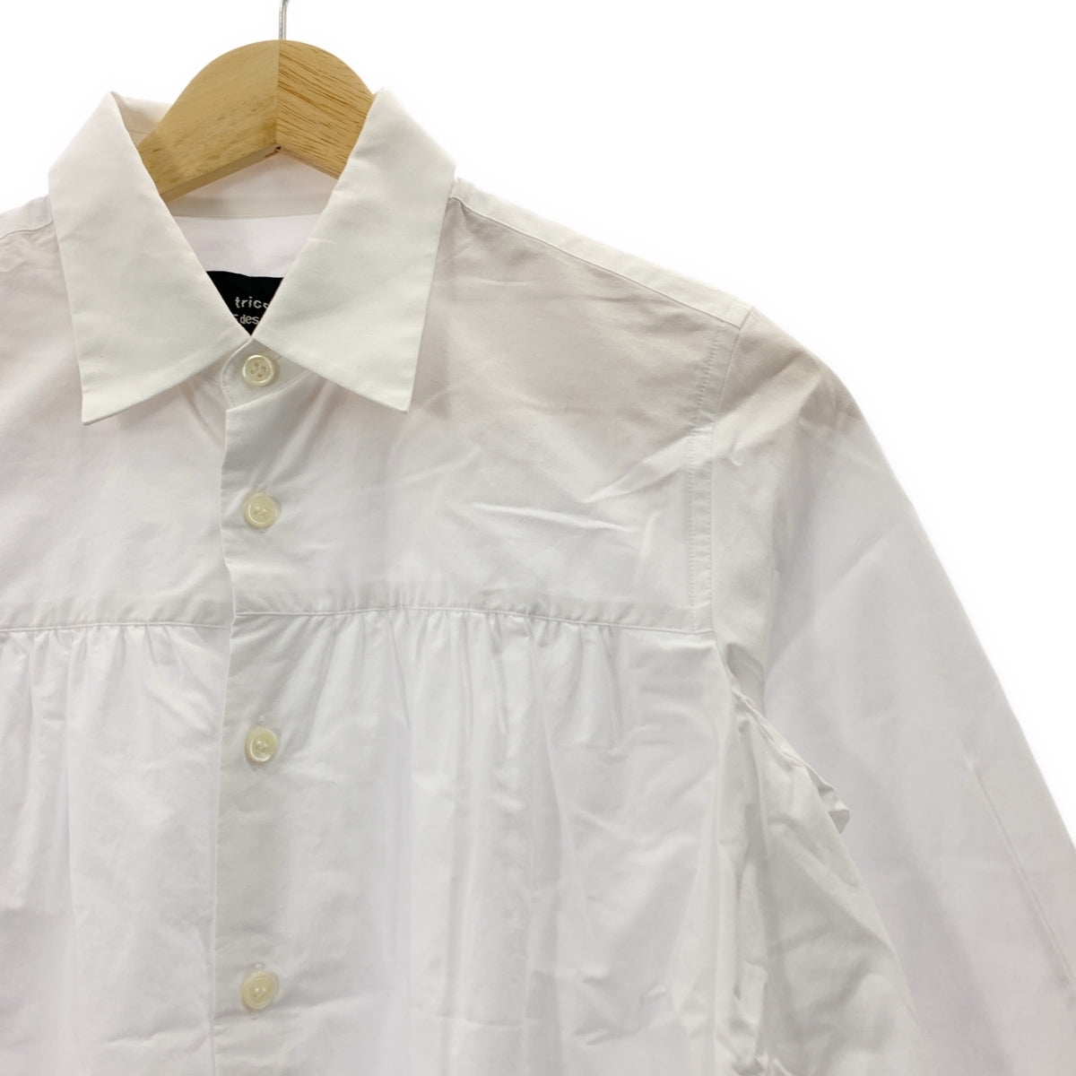 tricot COMME des GARÇONS | AD2019 | 褶皺設計棉質不對稱襯衫 | S 碼 | 女款