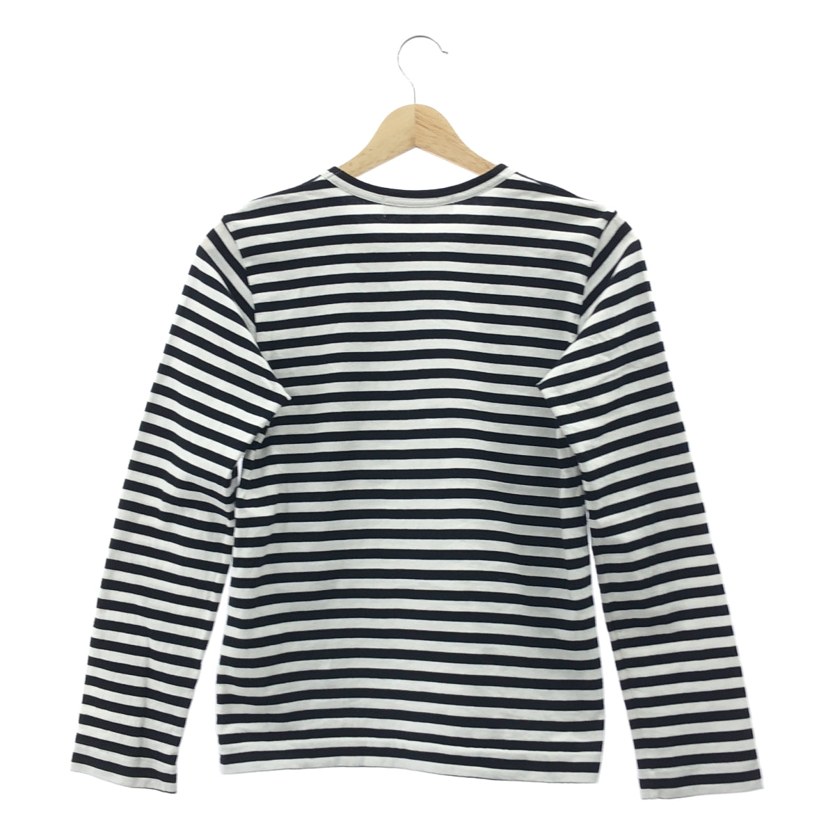 PLAY COMME des GARCONS / 플레이콤 데 갤슨 | AD2014 | 코튼 하트 헝겊 국경 크루넥 컷소우 | M |