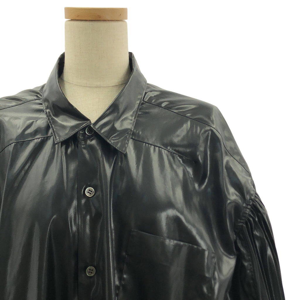 JUNYA WATANABE COMME des GARCONS / ジュンヤワタナベ | 2024AW | ポリエステル プリーツ ボリューム シャツ ワンピース | XS | レディース