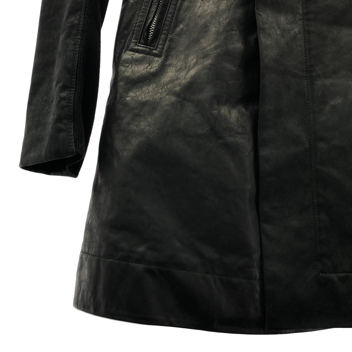 Rick Owens / リックオウエンス | レザー ハイネック ライダース