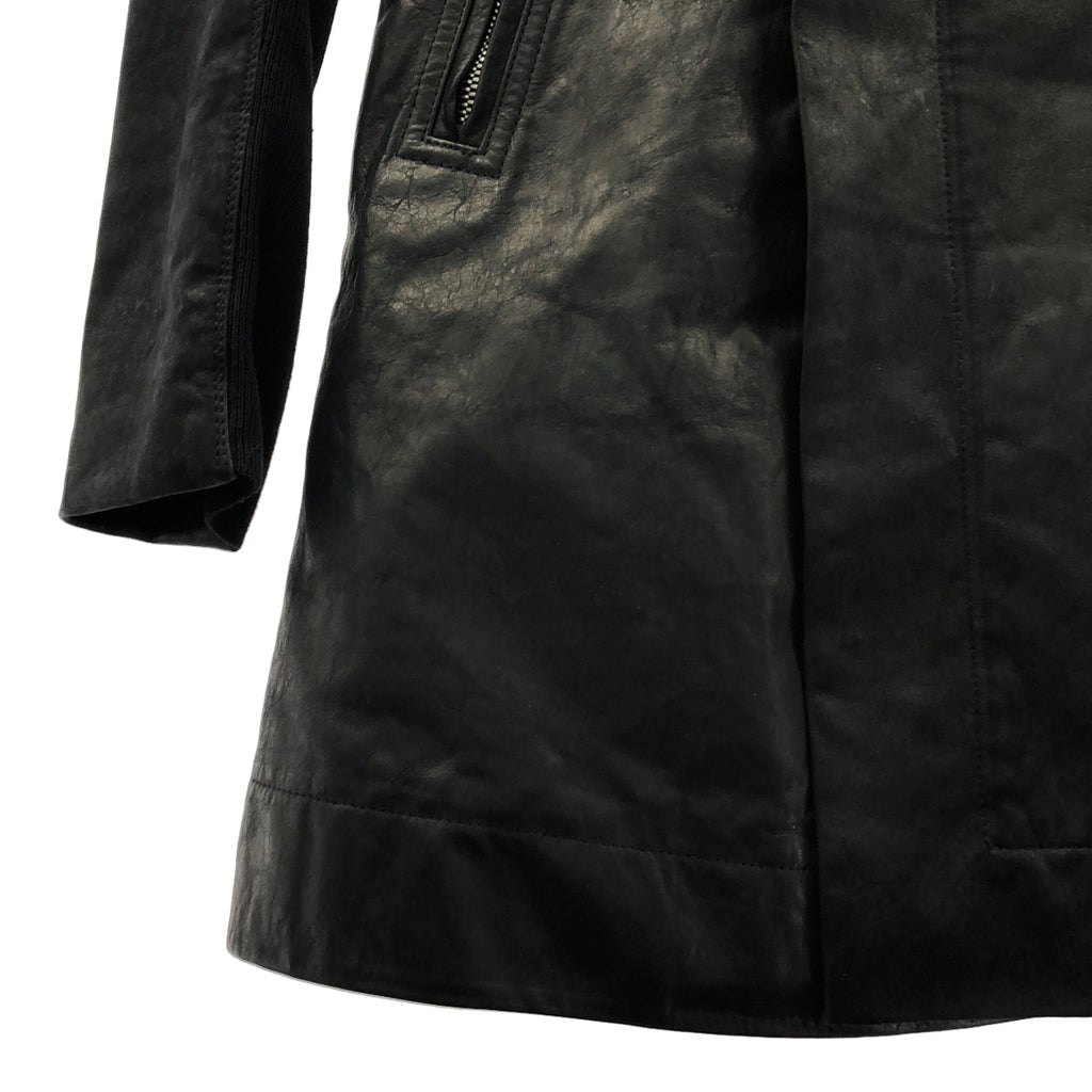 Rick Owens / 릭 오웬스 | 가죽 하이넥 라이더스 코트 | 40 | 여성
