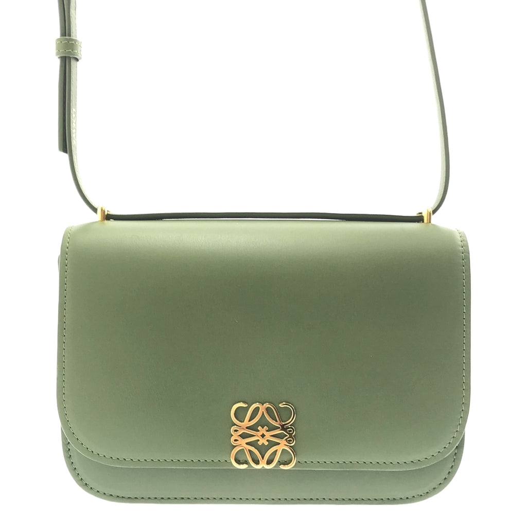 【미품】 LOEWE / 로에베 | 고야 아나그램 로고 가죽 스몰 숄더백 | 그린 시스템 | 여성