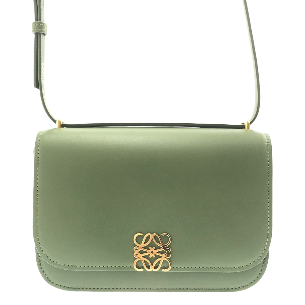 【미품】 LOEWE / 로에베 | 고야 아나그램 로고 가죽 스몰 숄더백 | 그린 시스템 | 여성
