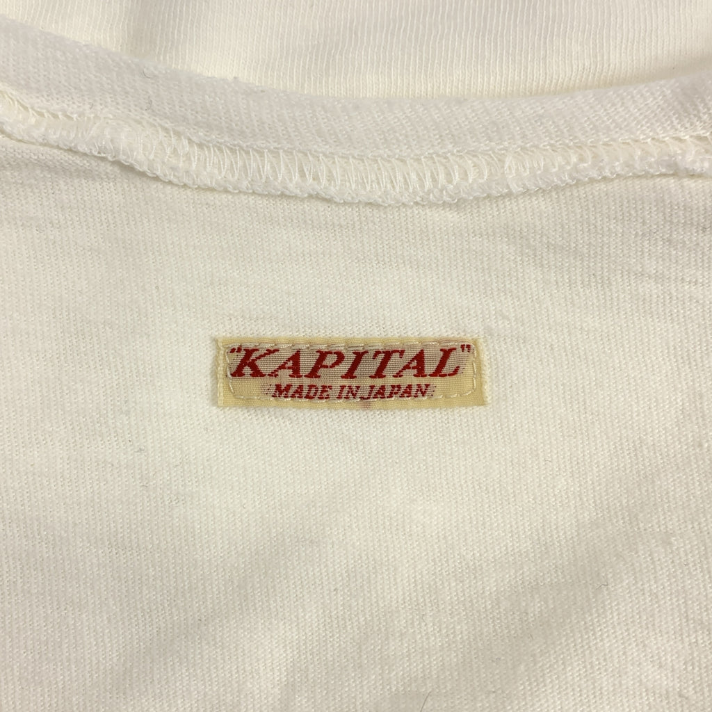 KAPITAL / キャピタル | スマイル プリントスリーブ カットソー | 1 | ホワイト | レディース