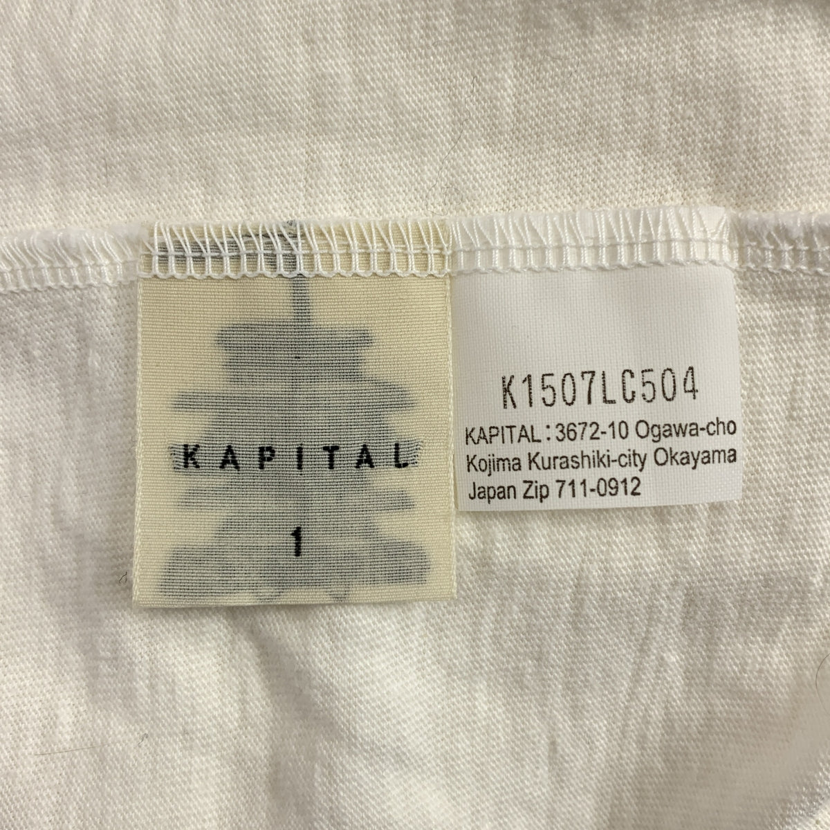 KAPITAL / キャピタル | スマイル プリントスリーブ カットソー | 1 | ホワイト | レディース
