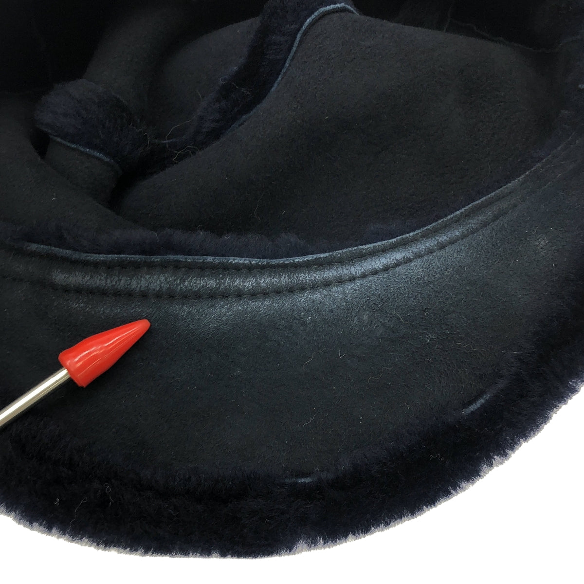 MUHLBAUER / ミュールバウアー | ラムスキン ボアキャップ 帽子 | ダークネイビー | レディース