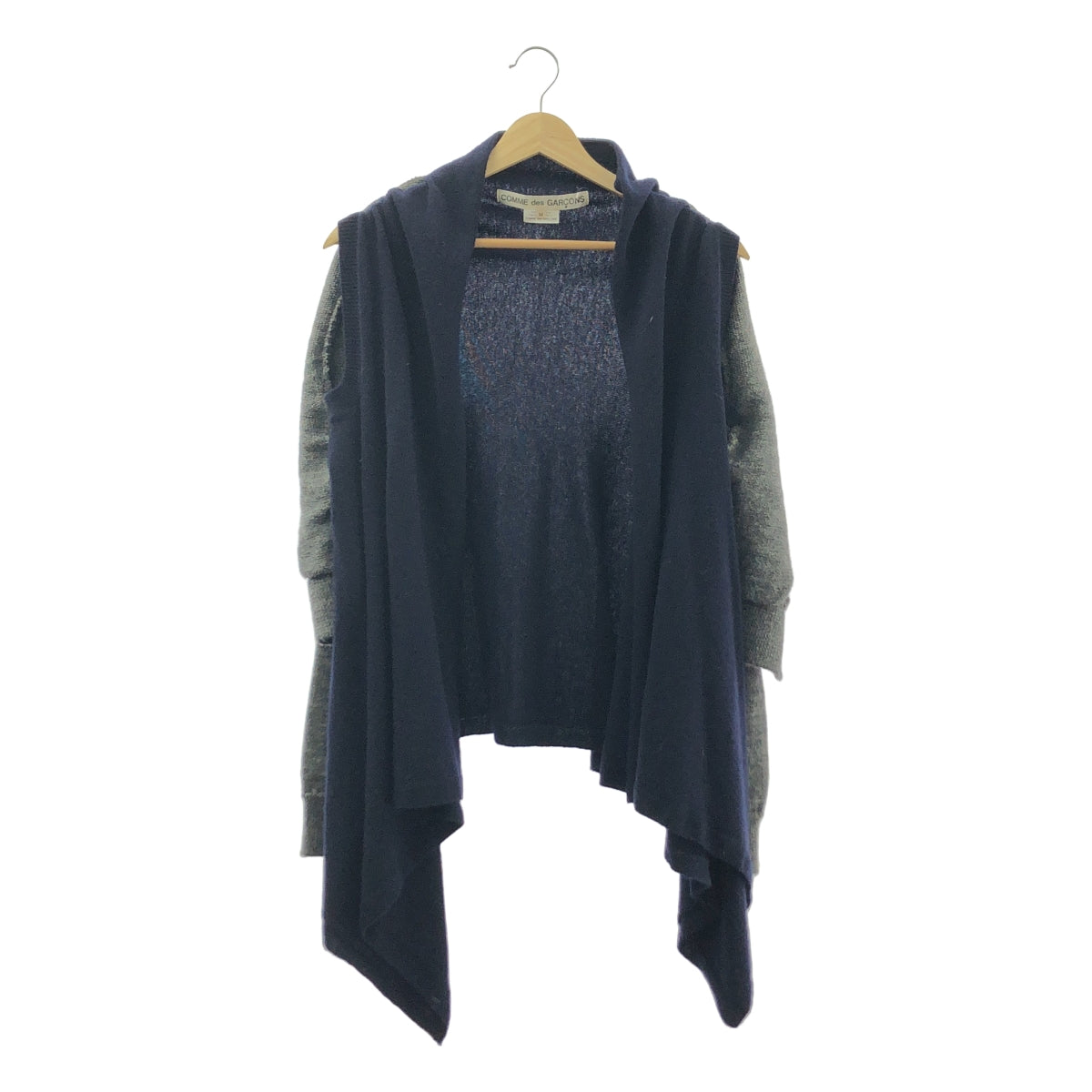 COMME des GARCONS / コムデギャルソン | 2009AW | ウール レイヤード ニット カーディガン | M | グレー/ネイビー | レディース