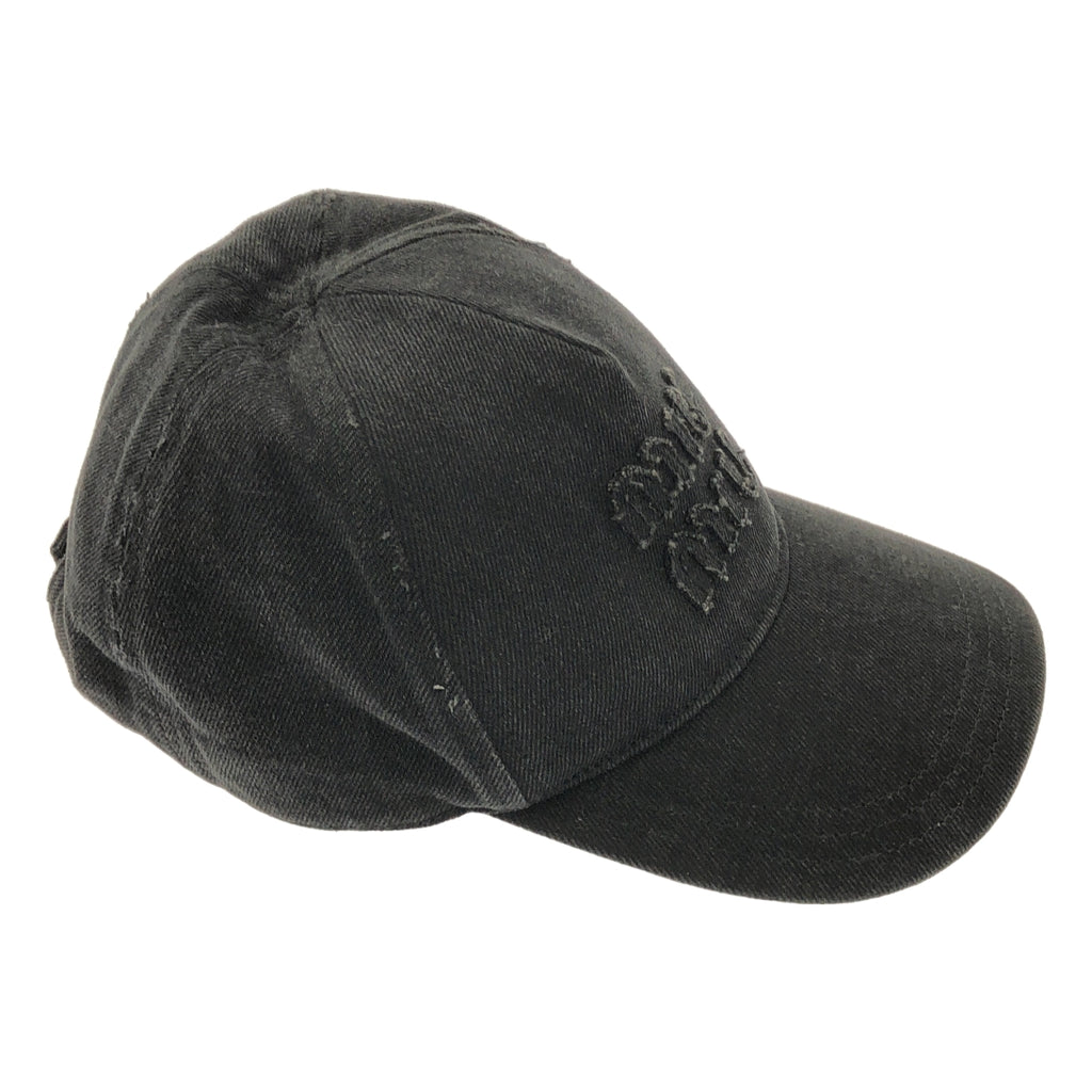 miu miu / ミュウミュウ | ロゴ ブラックデニム ベースボール キャップ 帽子 / ベルクロ調整可 / 5HC179 | M |