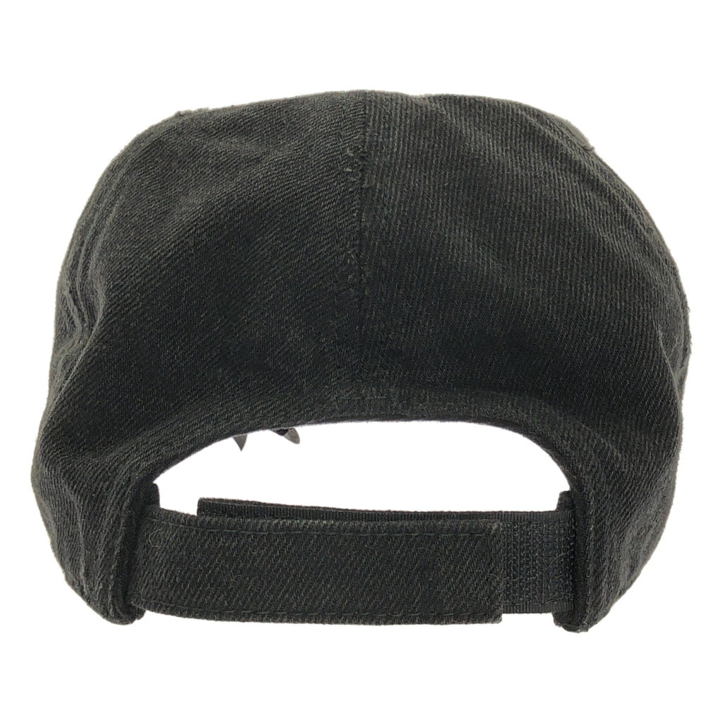 miu miu / ミュウミュウ | ロゴ ブラックデニム ベースボール キャップ 帽子 / ベルクロ調整可 / 5HC179 | M |