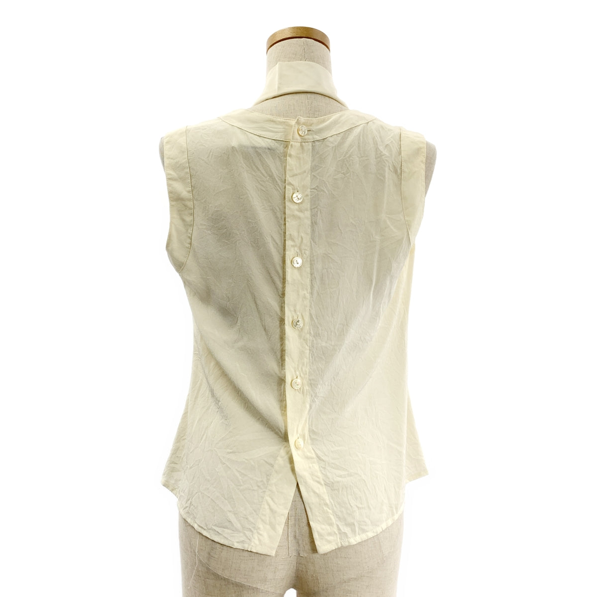 CHANEL / シャネル | タイ付き Uネック ノースリーブ シャツ |