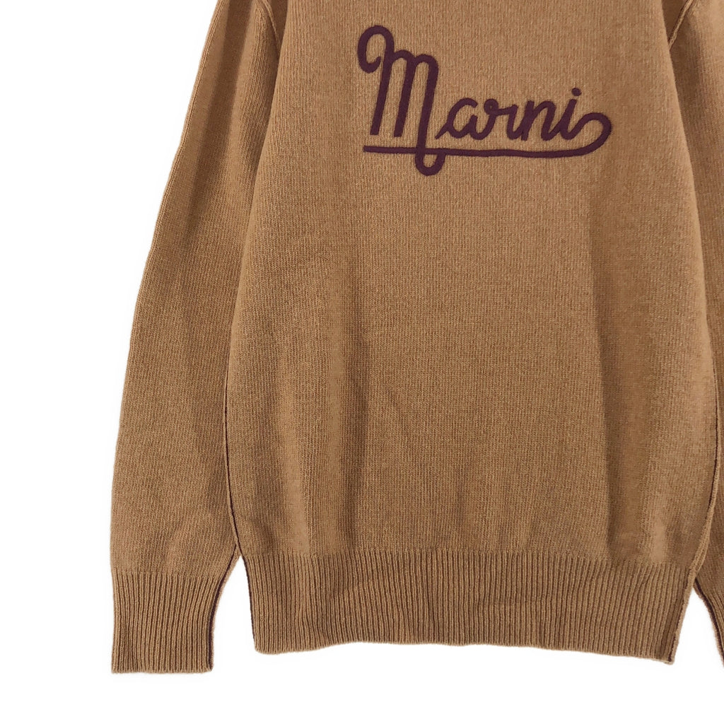MARNI / マルニ | ウール ロゴ エンブロイダリー クルーネック ニット | 40 | レディース