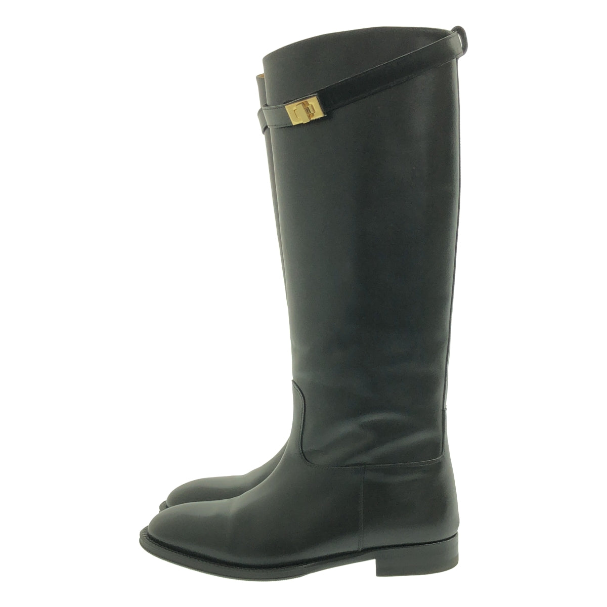 Au BANNISTER / 오바니 스타 | 가죽 스트랩 사이드 지퍼 롱 부츠 | 38 | 여성