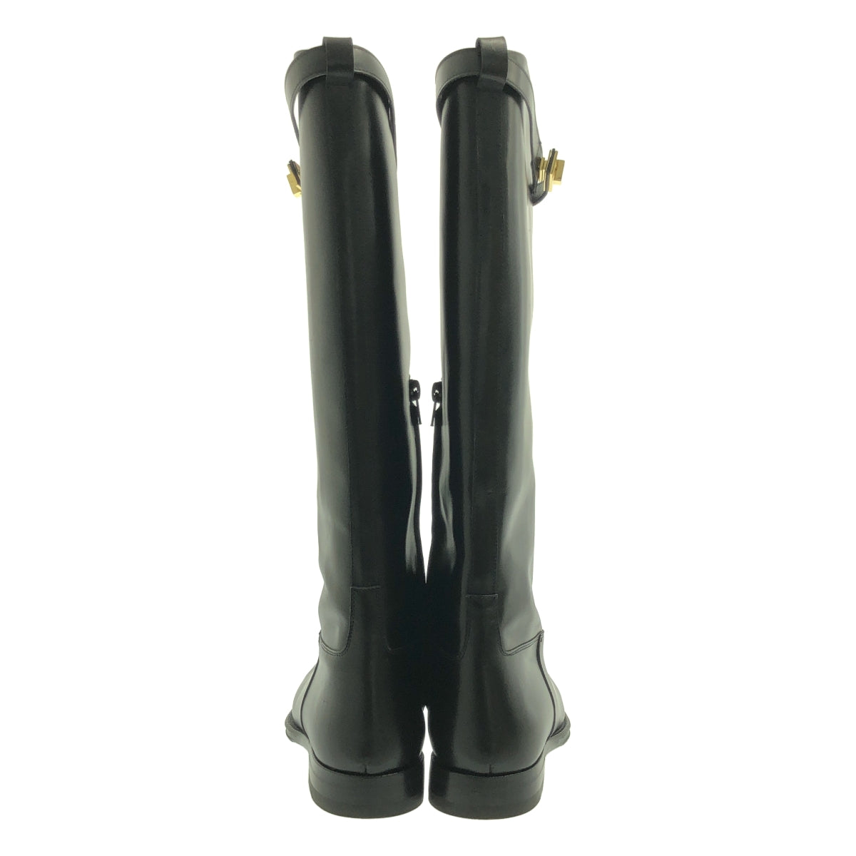 Au BANNISTER / 오바니 스타 | 가죽 스트랩 사이드 지퍼 롱 부츠 | 38 | 여성