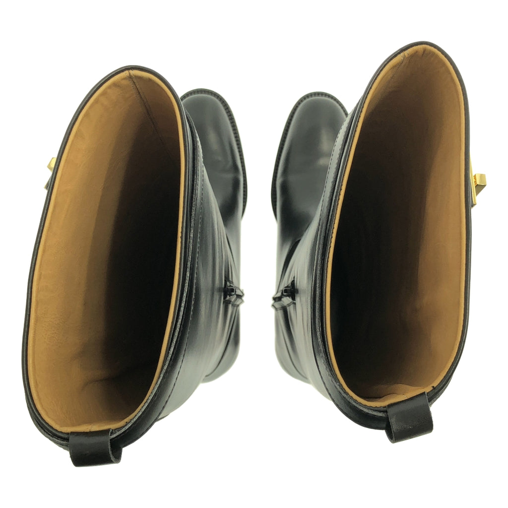 Au BANNISTER / 오바니 스타 | 가죽 스트랩 사이드 지퍼 롱 부츠 | 38 | 여성