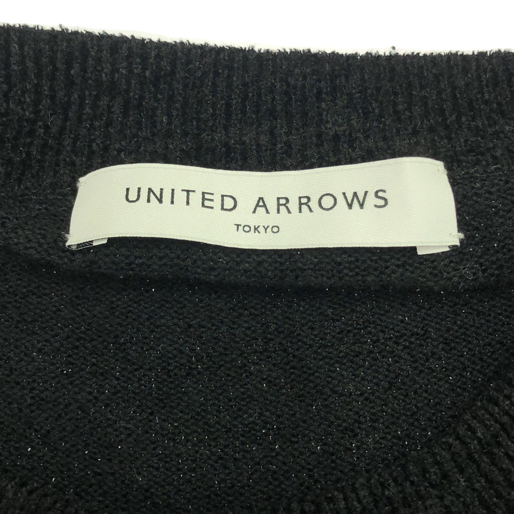 UNITED ARROWS / ユナイテッドアローズ | クルーネック コットンレーヨンニット | XL | ブラック | メンズ