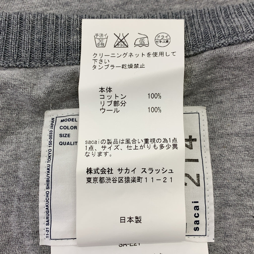 sacai / 사카이 | 노르딕 패턴 자수 니트 도킹 롱 슬리브 티셔츠 | M | 남성