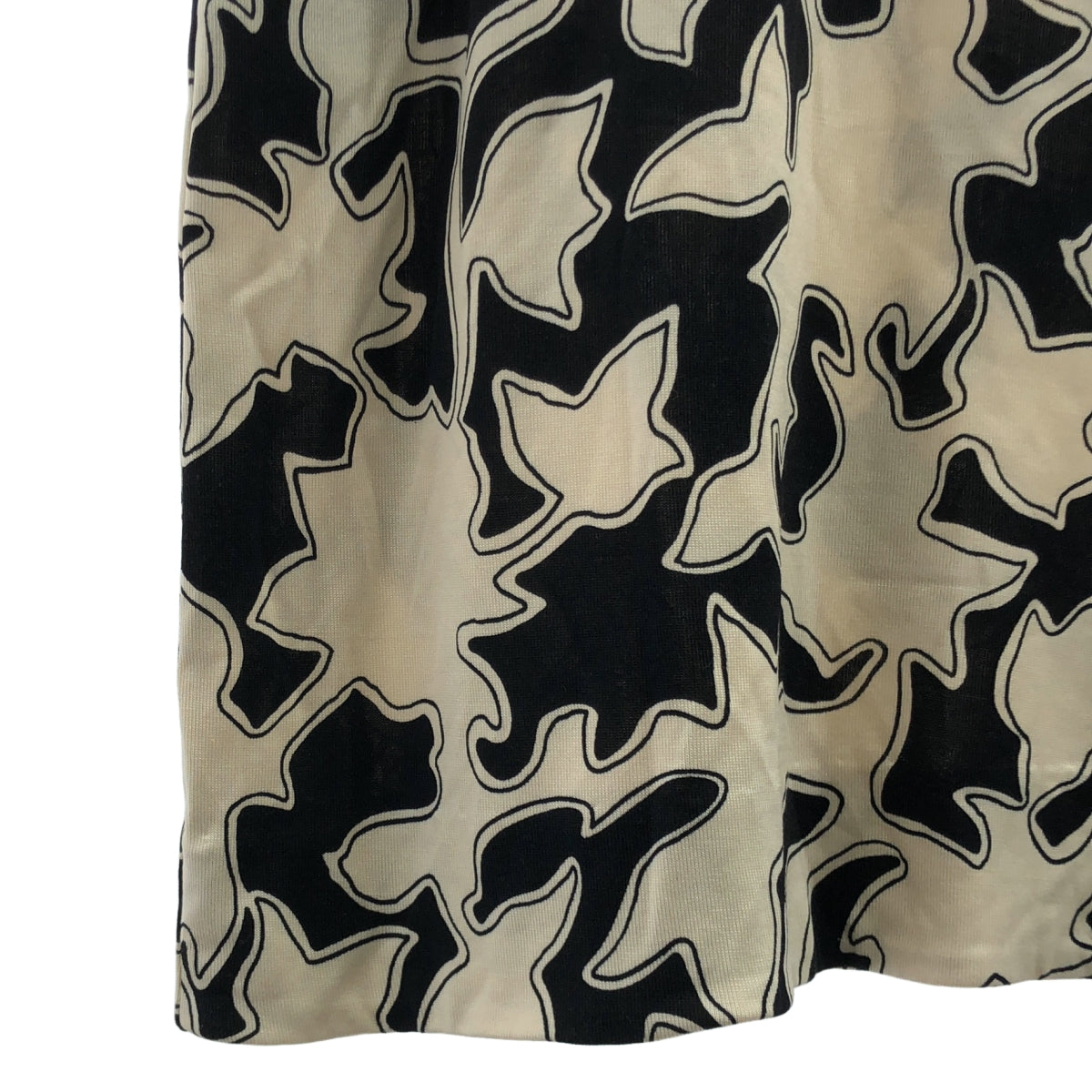 DIANE VON FURSTENBERG / ダイアンフォンファステンバーグ | BETH VINTAGE / クルーネック 総柄 シルク ワンピース | 10 | ベージュ / ブラック | レディース