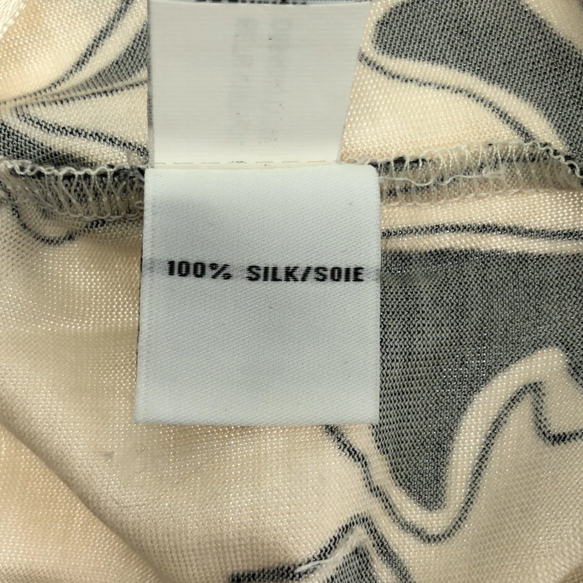 DIANE VON FURSTENBERG / ダイアンフォンファステンバーグ | BETH VINTAGE / クルーネック 総柄 シルク ワンピース | 10 | ベージュ / ブラック | レディース