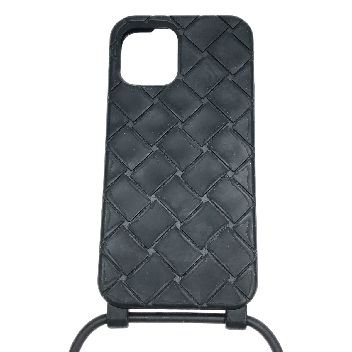 BOTTEGA VENETA / ボッテガヴェネタ | イントレチャート ラバー iphone ショルダー ケース | ブラック