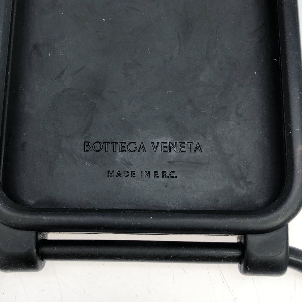 BOTTEGA VENETA / ボッテガヴェネタ | イントレチャート ラバー iphone ショルダー ケース | ブラック