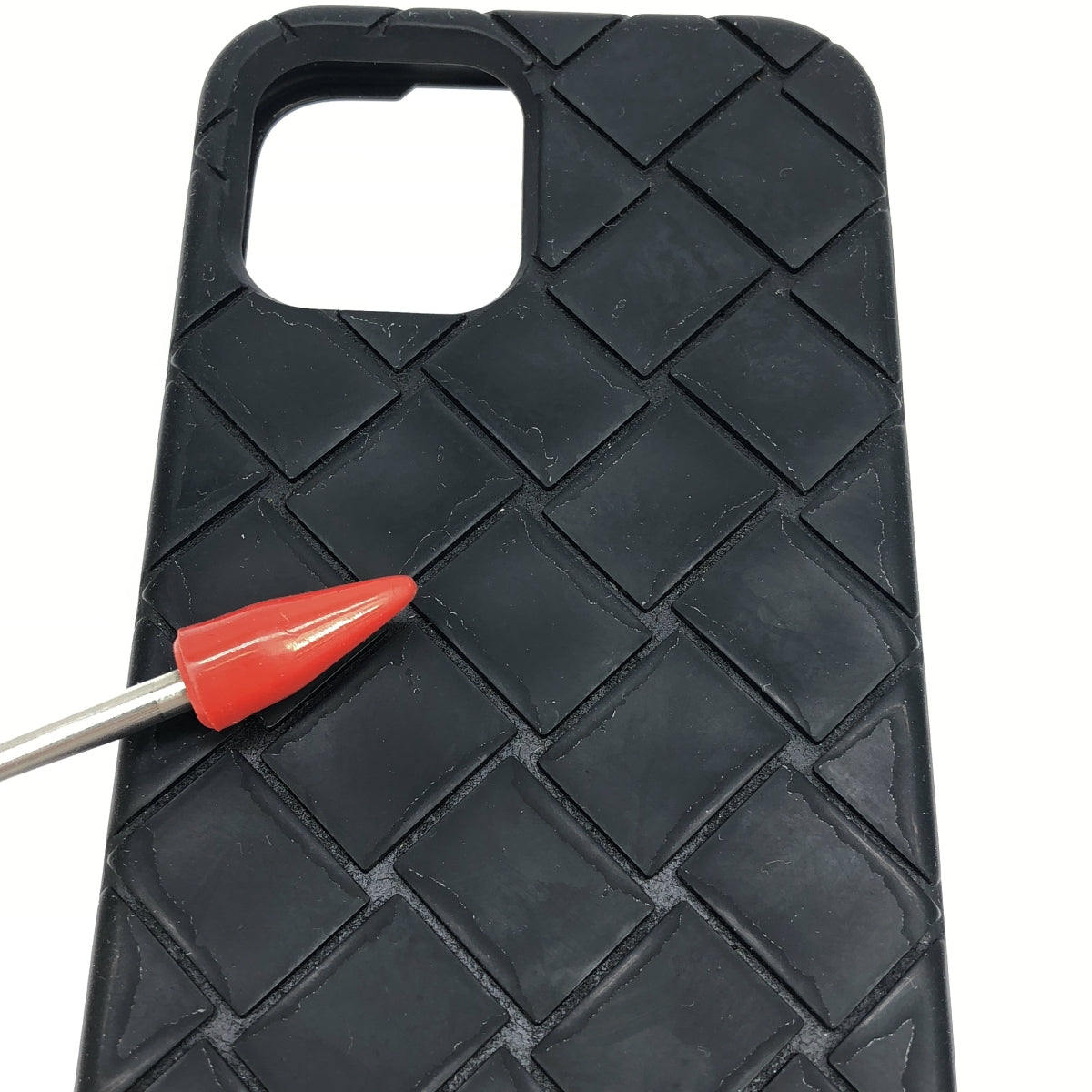 BOTTEGA VENETA / ボッテガヴェネタ | イントレチャート ラバー iphone ショルダー ケース | ブラック