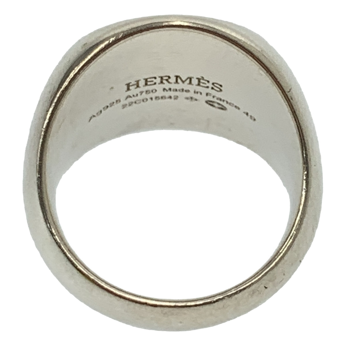[狀況極佳] 愛馬仕 | Ex-Libris 學院戒指 / AG925 Au750 | 銀/金 | 女士