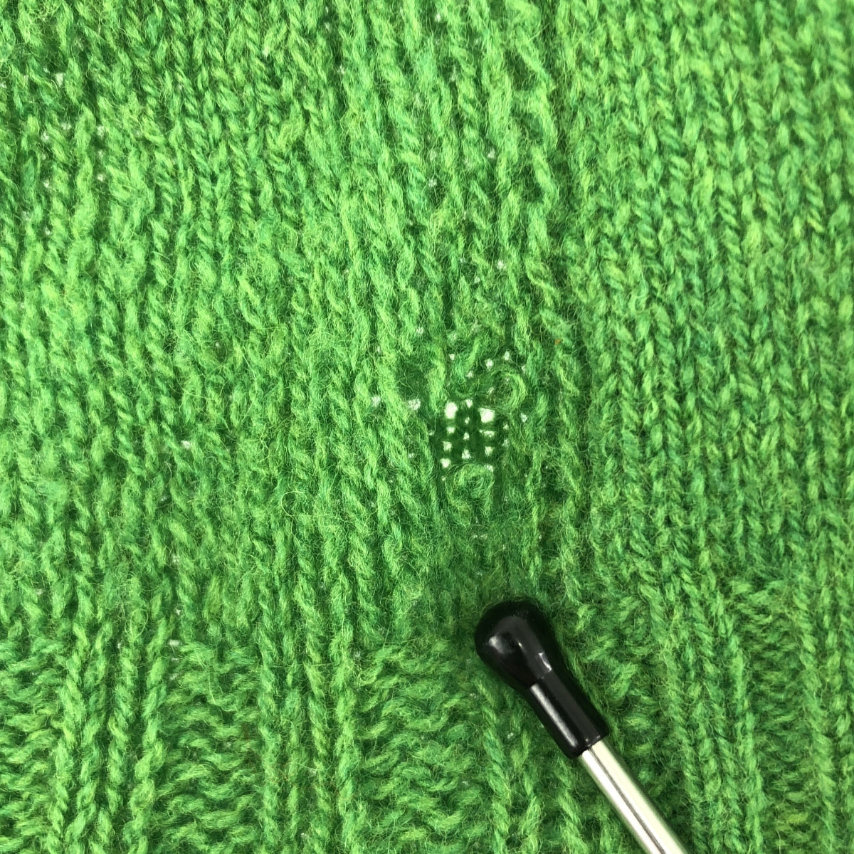 Maison Margiela | 2017 秋冬 | 破洞針織超大圓領毛衣 | L 碼 | 綠色 | 男款