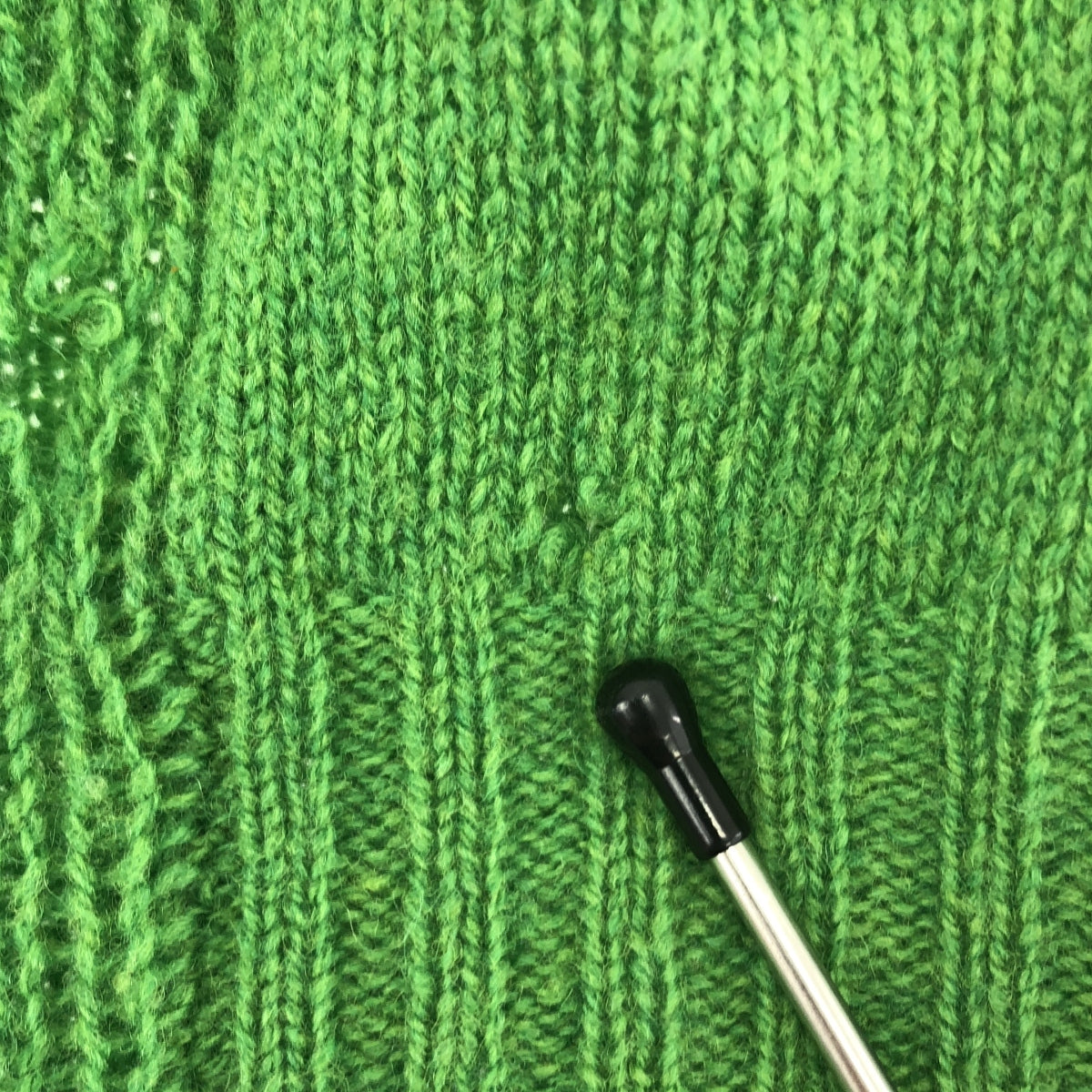 Maison Margiela | 2017 秋冬 | 破洞針織超大圓領毛衣 | L 碼 | 綠色 | 男款