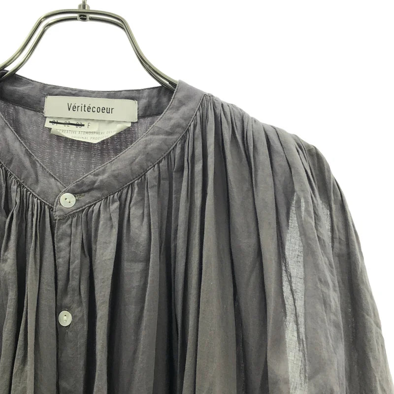 veritecoeur / ヴェリテクール | コットン スリープレスギャザー ノースリーブ ロングワンピース | F | レディース