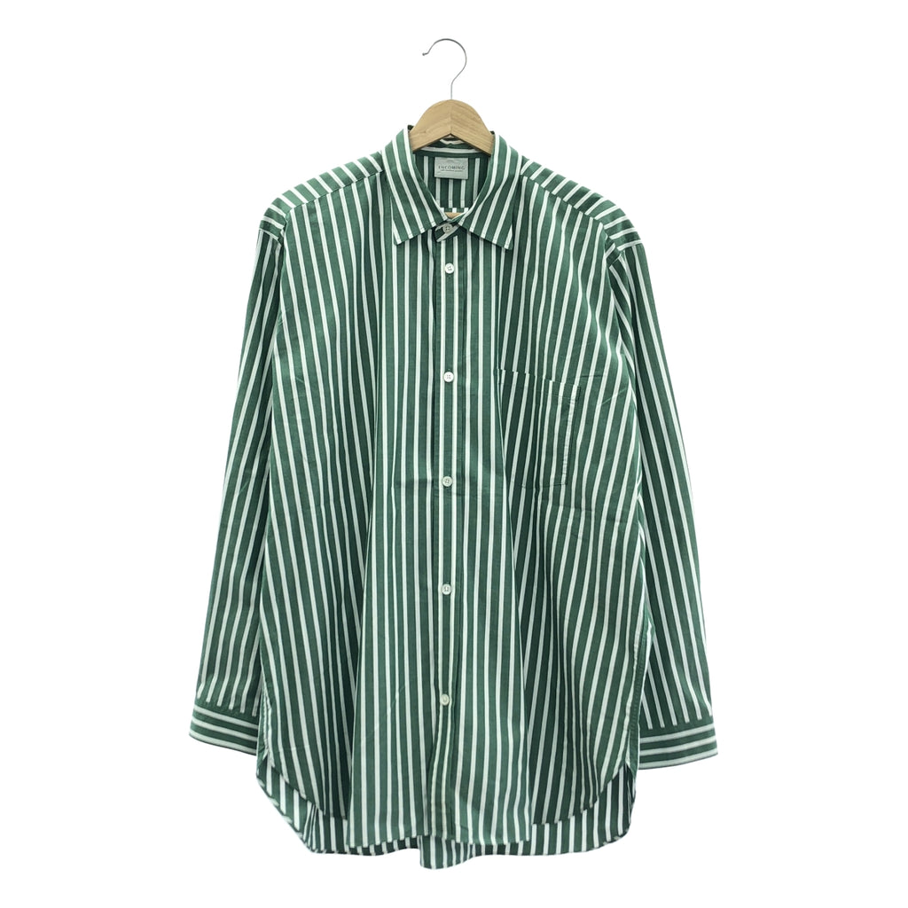 ENCOMING / インカミング | STANDARD POCKET SHIRT コットン ストライプシャツ | L | グリーン/ホワイト | メンズ