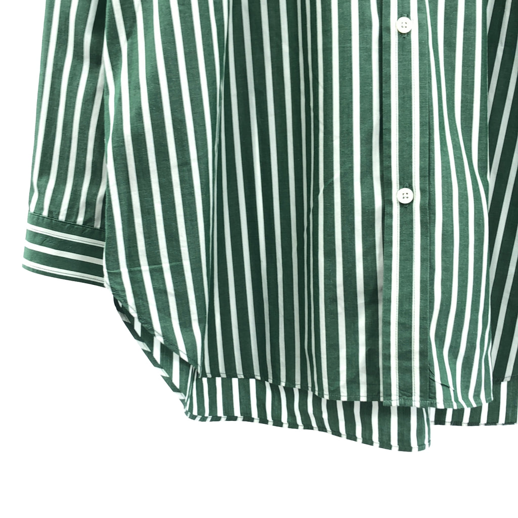 ENCOMING / インカミング | STANDARD POCKET SHIRT コットン ストライプシャツ | L | グリーン/ホワイト | メンズ