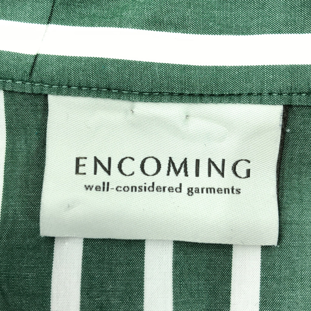 ENCOMING / インカミング | STANDARD POCKET SHIRT コットン ストライプシャツ | L | グリーン/ホワイト | メンズ