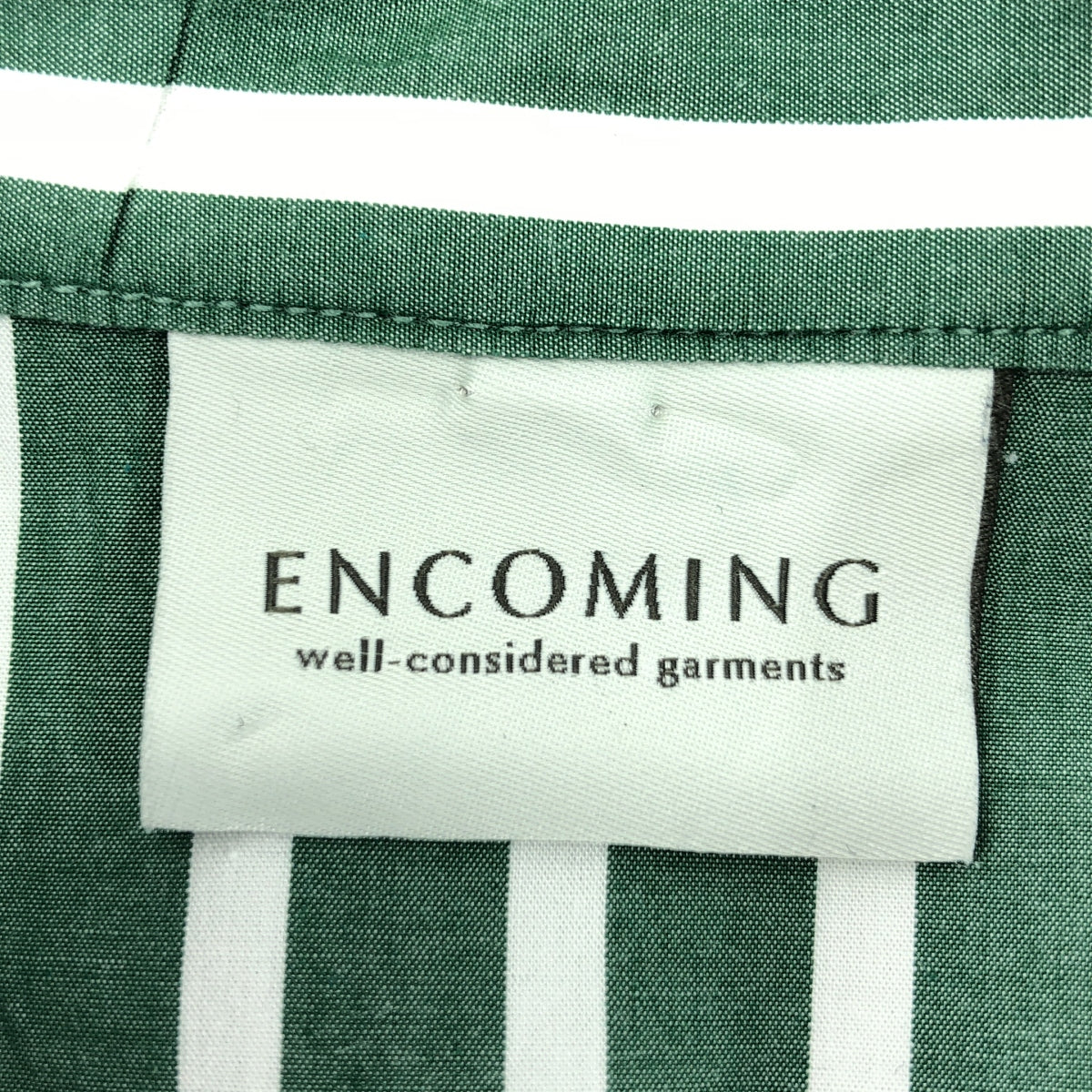 ENCOMING / インカミング | STANDARD POCKET SHIRT コットン ストライプシャツ | L | グリーン/ホワイト | メンズ
