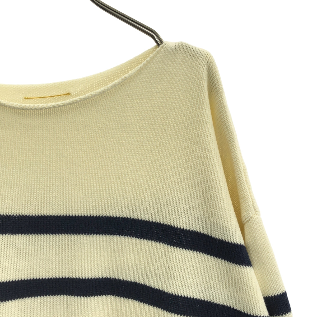 ドゥーズィエムクラス ボーダーニットプルオーバー 金釦 ネイビー FULL ZIP BORDER KNIT / フルジップボーダーニット（ニット/セーター