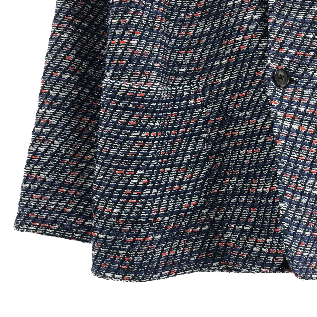 Coohem Archive Blazer 粗花呢夾克（類似新品）- 男士單排扣粗花呢西裝外套，L 碼，海軍藍