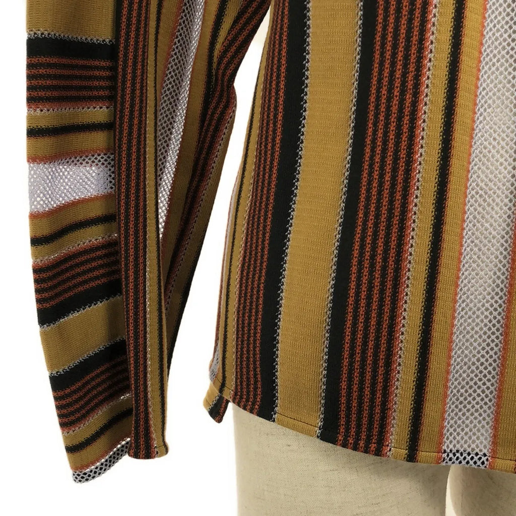 【신품】 Mame Kurogouchi / 마메쿠로고우치 | 2023AW | Raschel Jersey Torchon Lace Stripe Top / 토션 레이스 탑스 | 1 | 브라운 | 여성