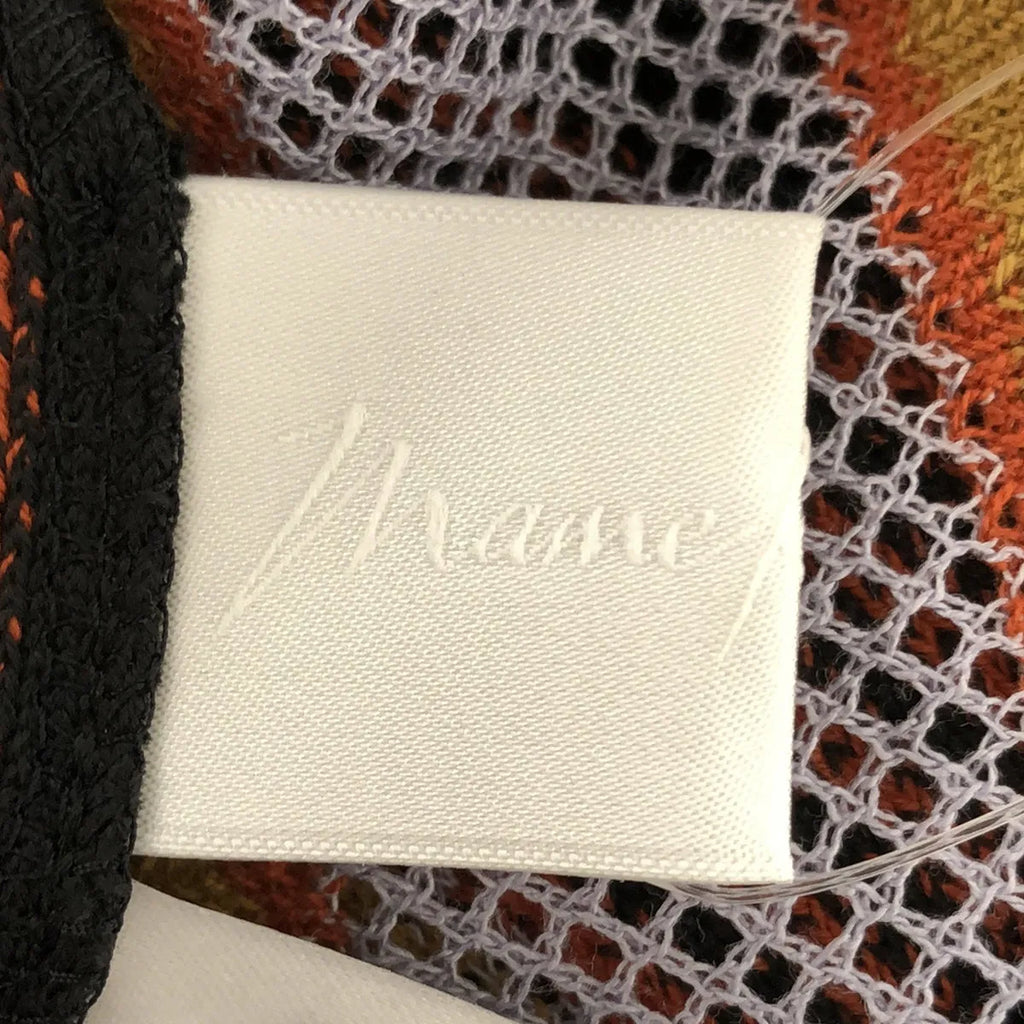 【신품】 Mame Kurogouchi / 마메쿠로고우치 | 2023AW | Raschel Jersey Torchon Lace Stripe Top / 토션 레이스 탑스 | 1 | 브라운 | 여성