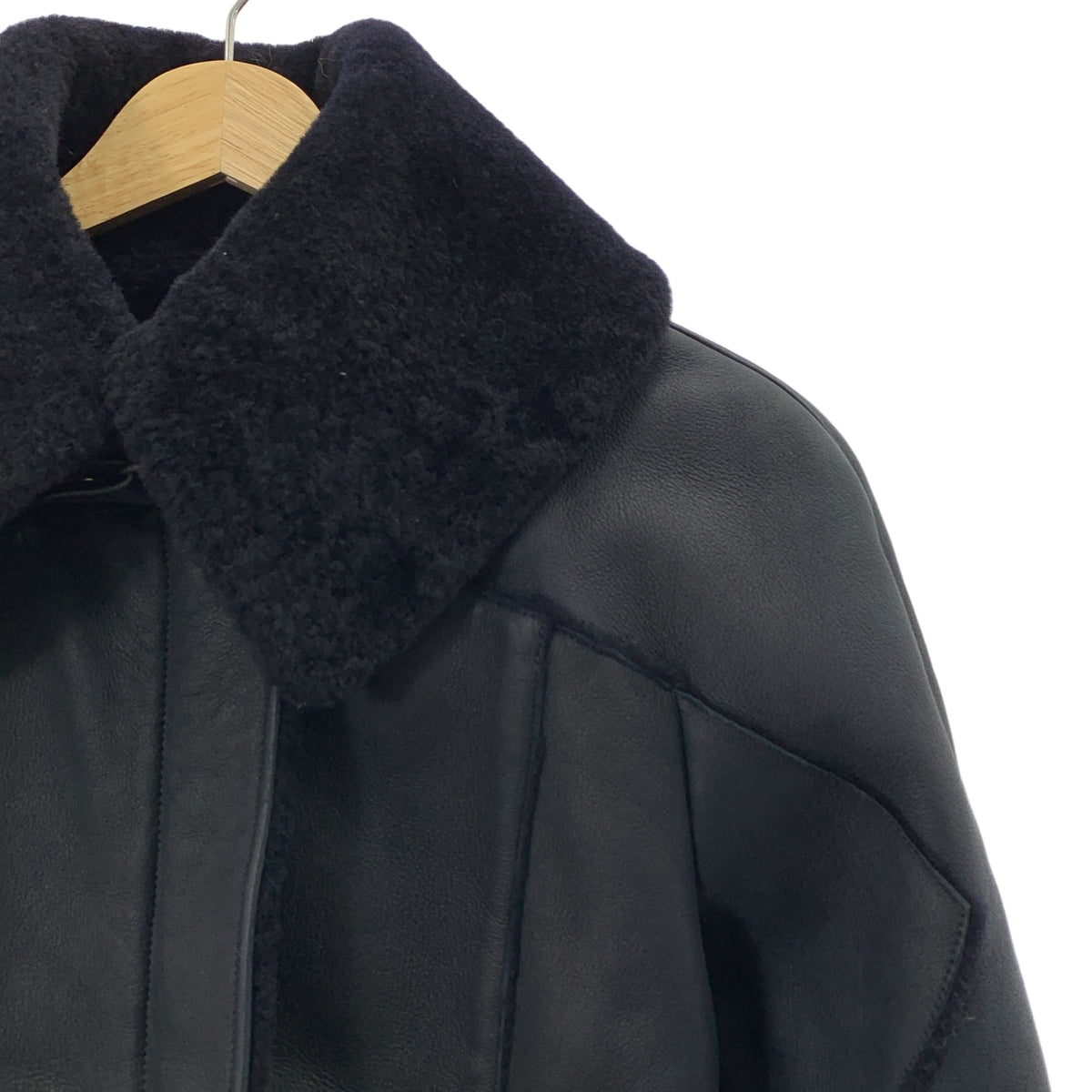 【美品】  BOTTEGA VENETA / ボッテガヴェネタ | レザー ボア ムートン ジャケット | 40 | ブラック | レディース