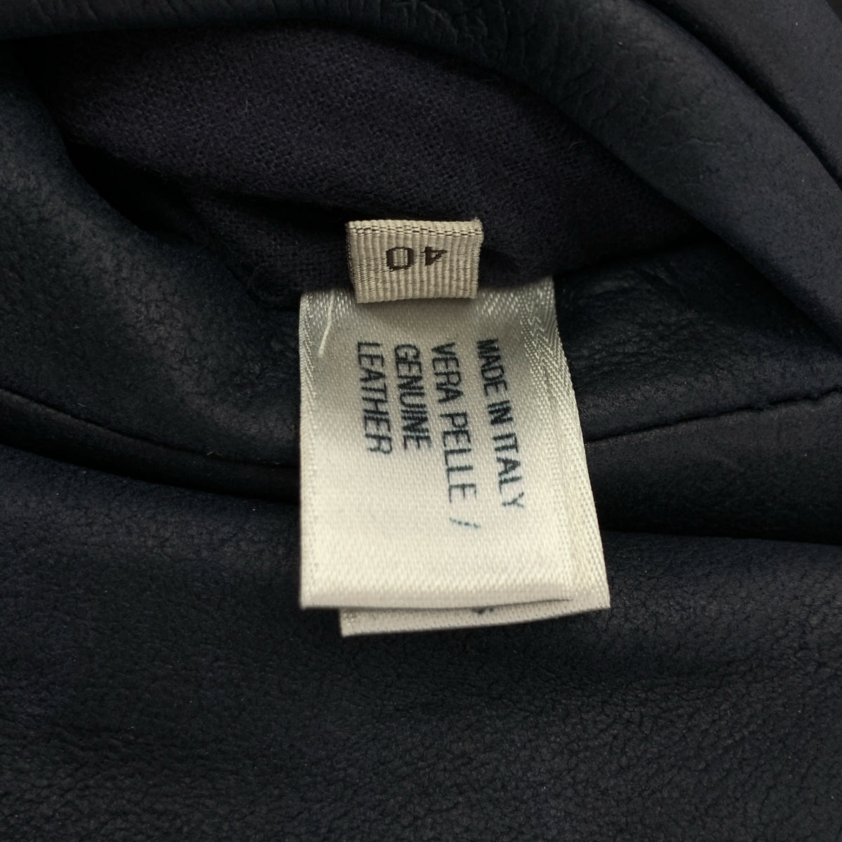 【美品】  BOTTEGA VENETA / ボッテガヴェネタ | レザー ボア ムートン ジャケット | 40 | ブラック | レディース