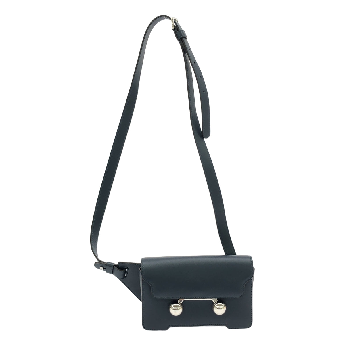 [狀況良好] MARNI | 2025SS | Trunkaroo 皮革斜背包 | SHOPBOP深藍 |男士