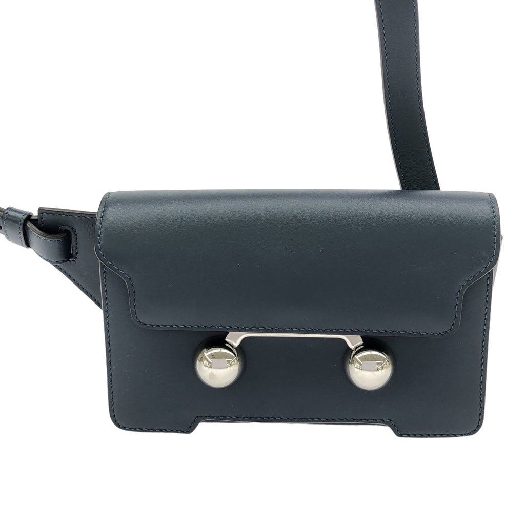 [狀況良好] MARNI | 2025SS | Trunkaroo 皮革斜背包 | SHOPBOP深藍 |男士