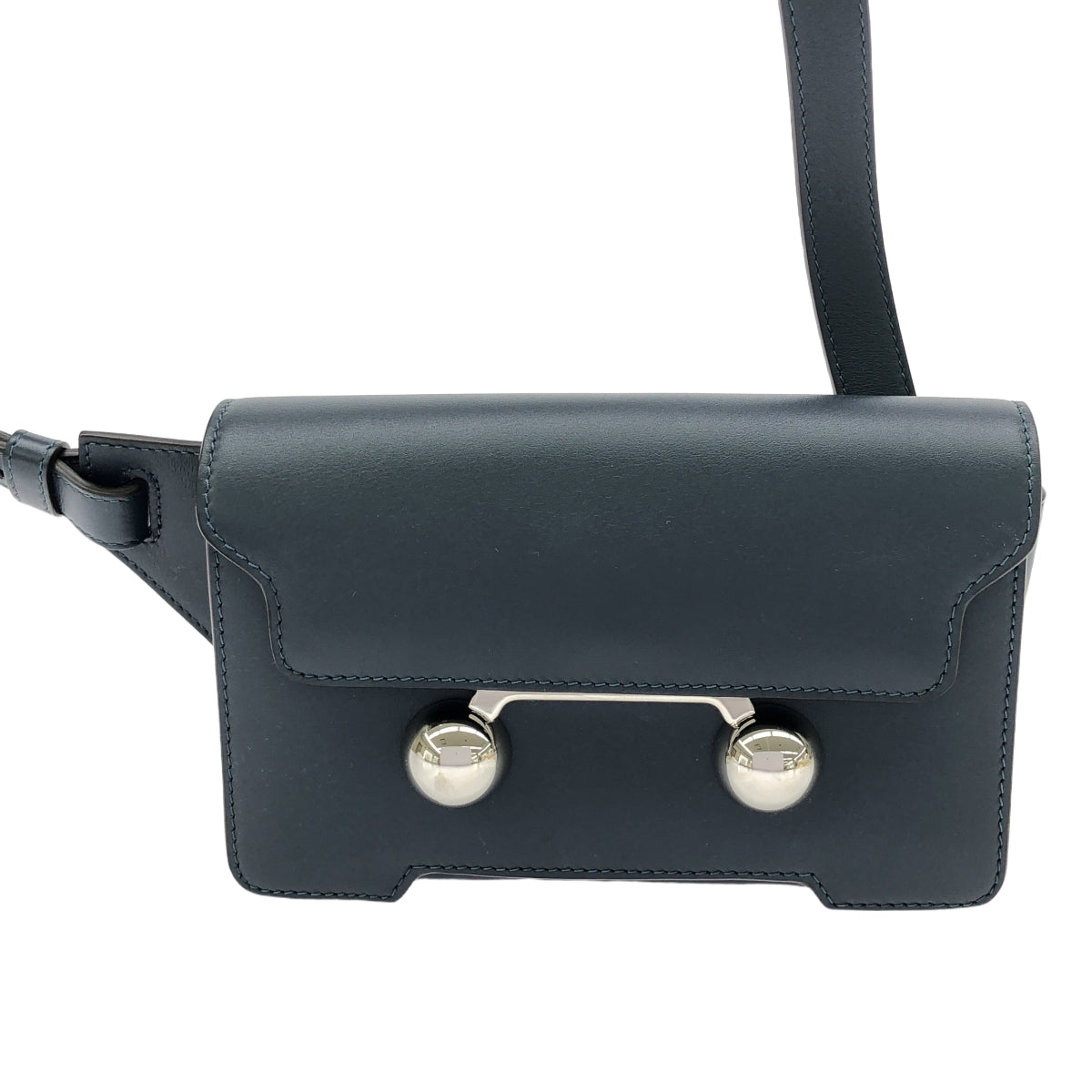 [狀況良好] MARNI | 2025SS | Trunkaroo 皮革斜背包 | SHOPBOP深藍 |男士