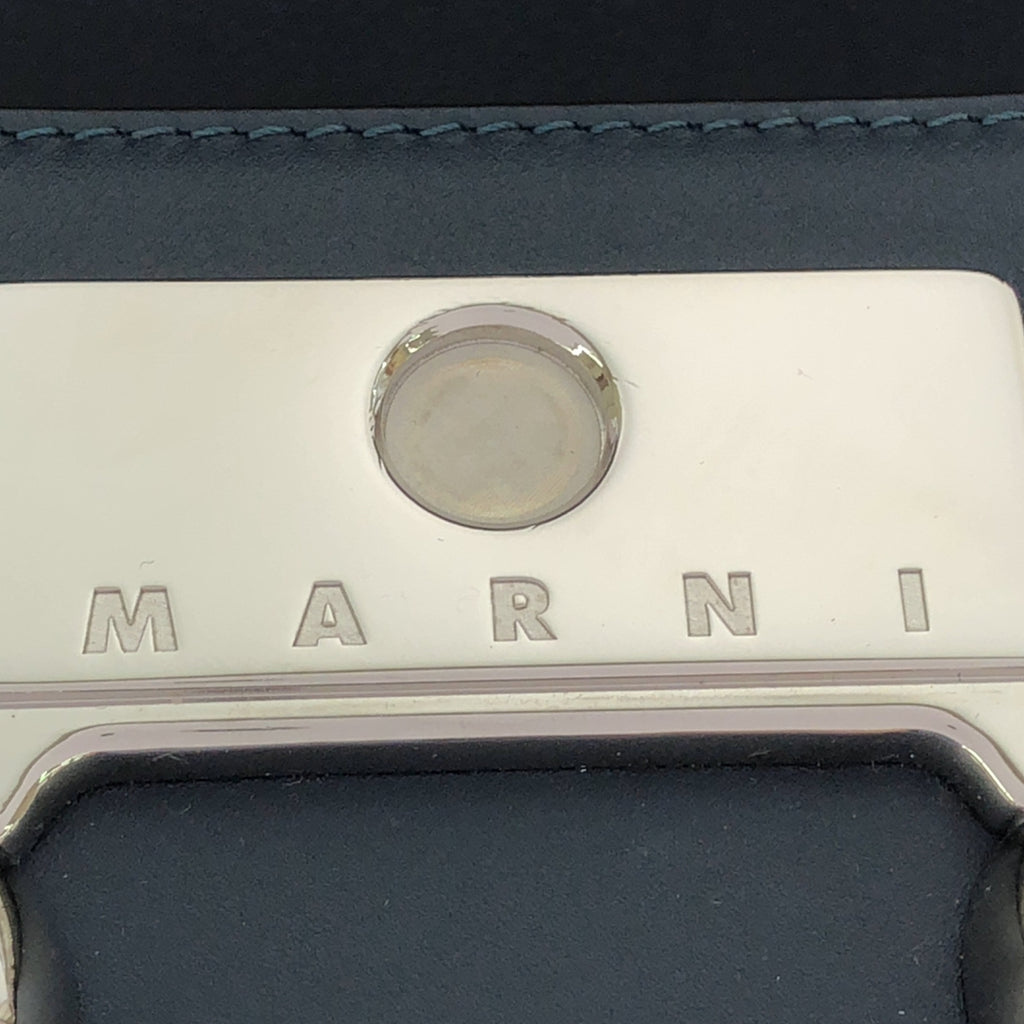 [狀況良好] MARNI | 2025SS | Trunkaroo 皮革斜背包 | SHOPBOP深藍 |男士
