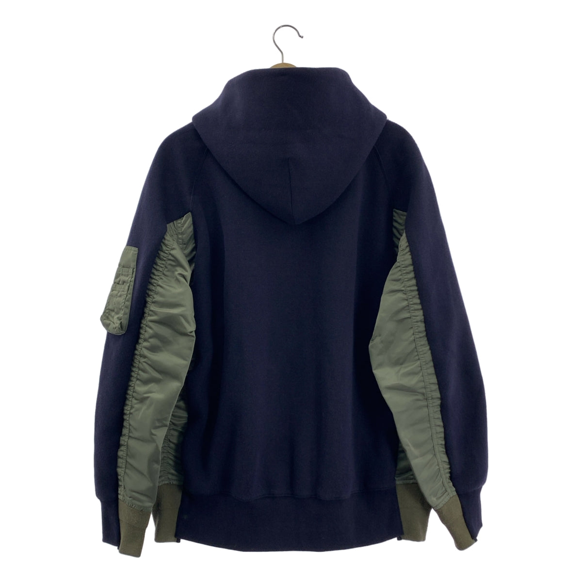 sacai / サカイ | 2022SS | ドッキング スウェット MA-1 ジップアップ パーカー | 3 | ネイビー / オリーブ | メンズ