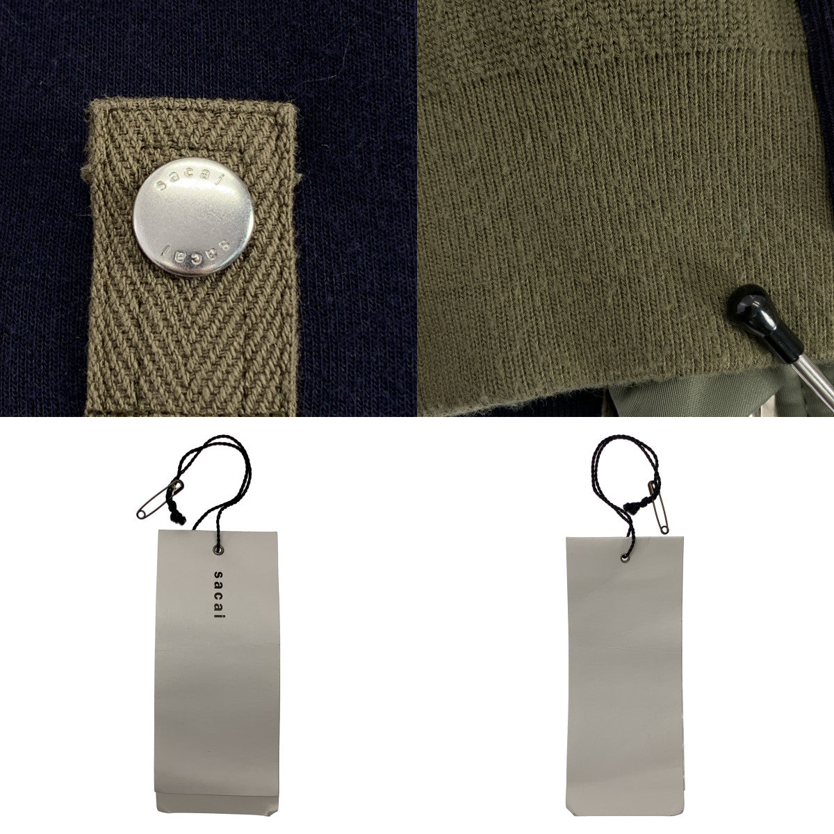 sacai / サカイ | 2022SS | ドッキング スウェット MA-1 ジップアップ パーカー | 3 | ネイビー / オリーブ | メンズ