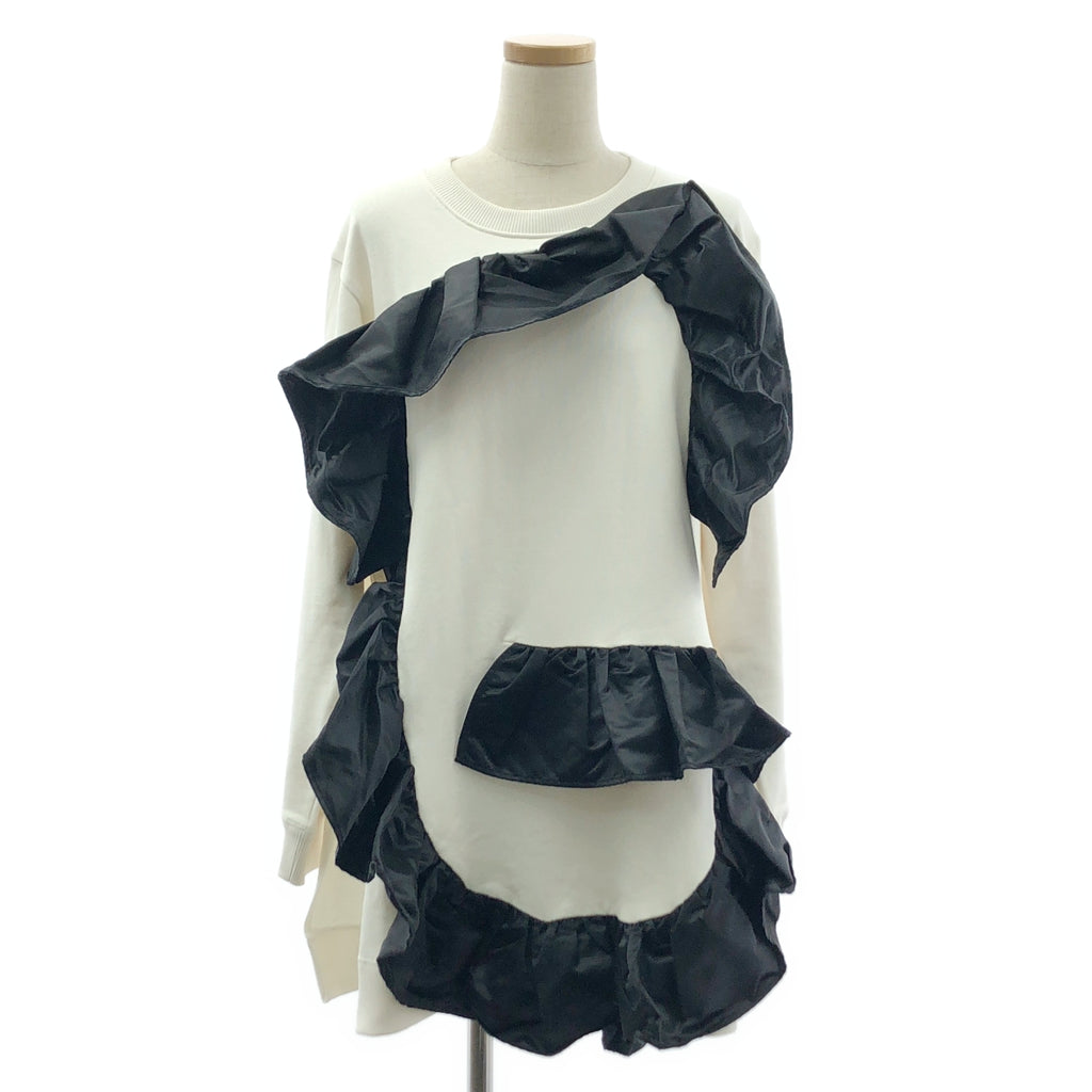 MM6 Maison Margiela / エムエムシックスメゾンマルジェラ | 2019AW | フリル装飾 オーバー スウェット トレーナー | S | ホワイト/ブラック | レディース
